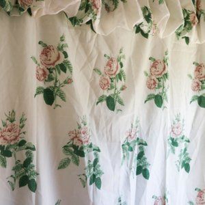 Vintage Edwardian Rose Floral Botanical Ruffle Shower Curtain